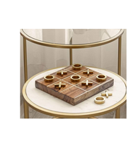 Jeu de Tic Tac Toe Classique en Bois Éducatif - Imprimé en Letterpress Fait Main avec Option Logo Personnalisé, Décoration d'Intérieur et Coffret Cadeau