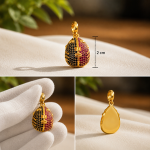 Pendentif Hip Hop de luxe avec micro-incrustation de rubis et pierres précieuses noires, charme unisexe pour un usage quotidien - Product Image 6