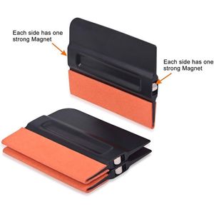 Raschietto Magnetico da 4 Pollici con Bordo in Microfibra per Applicazione di Pellicole Auto, Decalcomanie, Carta da Parati e Vinile per Finestre e Auto - Product Image 2