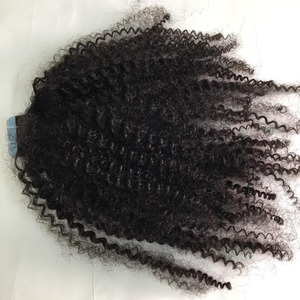 Extensiones de cabello humano rizado con trama, suaves y de color negro natural, al mejor precio. Compre directamente del proveedor indio. - Product Image 3