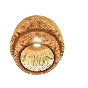 Berlato Rattan lampada a sospensione in stile vimini rustico cesto Vintage appeso paralume per Hotel Beach View e Country