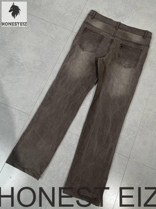 HONEST EIZ - Pantalones Vaqueros de Mujer, Corte Bootcut, Transpirables, Lavado a la Piedra, Cintura Baja, Corte Regular, Largos, Casuales, Vintage, Viscosa/Poliéster - Product Image 2