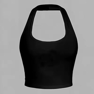Women's Red O-Neck Solid Satin Knitted Casual Breathable Quick-Dry Eco-Friendly Anti-Pilling Anti-Shrink Tank <b>Top</b> - Product Image 5