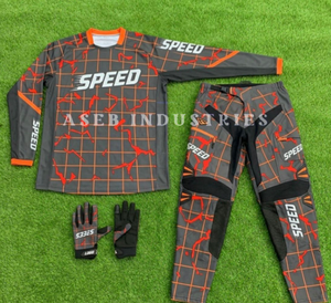 Combinaison de motocross sur mesure, logo personnalisé, équipement de moto tout-terrain avec tissu extensible, ensemble de motocross abordable pour la course de motocross. - Product Image 1