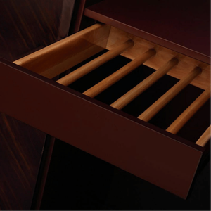 Armario de Madera de Caoba Maciza Clásico Europeo de Lujo, Acabado Oscuro con Incrustaciones Doradas Brillantes, Diseño Personalizado, Muebles Antiguos para Dormitorio - Product Image 5