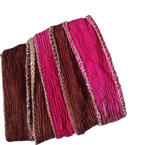 Ruban en Soie de Mûrier 100% Pure, Largeur 1 Pouce, Multicolore avec Bord Doré, Bordure en Soie Texturée Tissée pour la Mode et l'Artisanat - Product Image 5