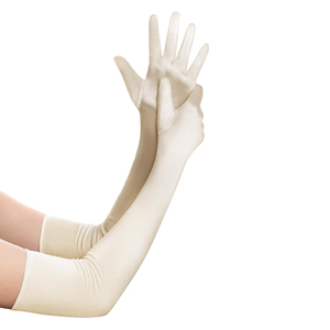Gants d'opéra élégants et décontractés pour femme, en polyester et élasthanne extensible, longueur coude, à doigts entiers, pour fêtes, mariages et occasions spéciales - Product Image 4