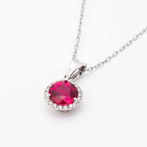 Collier de luxe festif en or blanc 14K avec tourmaline rose de 1,50 ct et diamant de laboratoire D-G/VS taille radiant serti en halo, certifié IGI - Product Image 4
