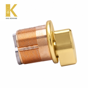 Cylindre de serrure en laiton, mécanique, avec bouton rotatif, finition laiton poli, 25 mm, pour la sécurité des portes d'entrée - Product Image 6