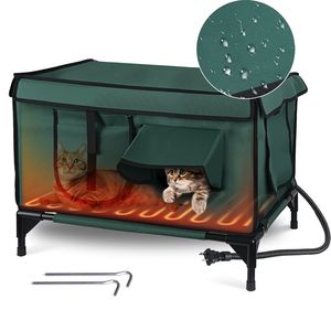 Refugio para Gatos al Aire Libre Impermeable, Casa para Gatos con Aislamiento Resistente a la Intemperie, Almohadilla Térmica Anti-Mordidas para Gatos Silvestres - Product Image 5