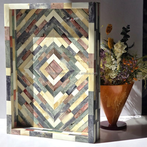 Plateau artisanal en bois indien de qualité supérieure, écologique, à thème bouddhiste, forme personnalisée, design artisanal poli pour la table à domicile - Product Image 5