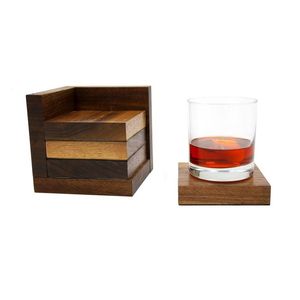 Rectangle Wooden Coasters-Durable Classic <b>Drink</b> Coffee & Tea Coasters for Kitchen Use - Product Image 2
