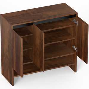 Meuble à chaussures autoportant Mavis en bois d'ingénierie, design moderne, 3 portes, pour pantoufles et chaussures - Product Image 1