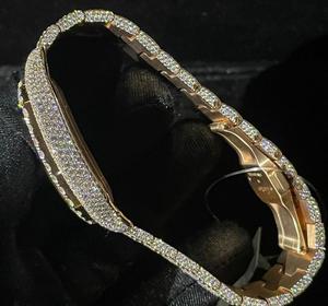 Reloj Mecánico para Hombre con Diamantes Moissanite VVS Personalizados y Completamente Cubiertos de Moissanite al Mejor Precio - Product Image 4