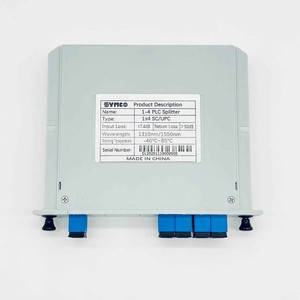 ตัวแยกไฟเบอร์ออปติกแบบคาสเซ็ต 1×4 SC UPC สำหรับเครือข่าย FTTH FTTx และเครือข่ายไร้สาย - Product Image 5