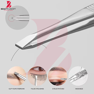 Pinzas para Cejas con Punta Inclinada Ultra Precisas, Herramienta de Depilación Facial, Pinzas de Acero Inoxidable de Grado Profesional para Vello Fino - Product Image 2