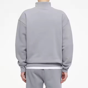 Sweat-shirt polaire d'hiver pour homme, coupe régulière, 400 g/m², 80 % coton, 20 % polyester, demi-zip, quart de zip, poche, séchage rapide - Product Image 3
