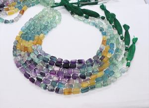 ลูกปัดฟลูออไรต์หลากสีทรงเหลี่ยมขนาด 7-7.5 มม. ลูกปัดพลอยฟลูออไรต์ขัดเงา 13 นิ้ว ลูกปัดฟลูออไรต์ทรงเหลี่ยมหลากสี - Product Image 2