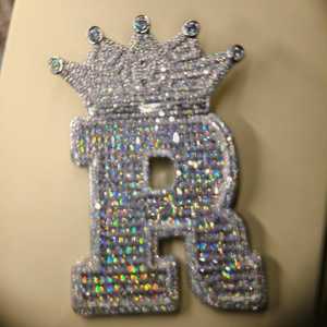 Bijou Hip Hop de Luxe en Argent, Lettre Initiale R Couronne Entièrement Sertie de Moissanite VVS Taille Brillant, Testée au Diamant, pour Fiançailles - Product Image 5