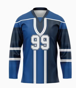 Custom Ice Hockey Jersey Men Long Sleeve Sublimated Print Moisture Wicking Polyester VNeck Adult Uniform - Product Image 6