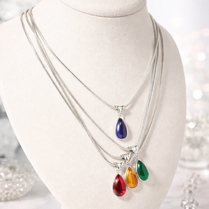 Collar con Colgante de Cuarzo Lavanda Natural en Forma de Lágrima, Plata de Ley 925, Joyería Minimalista con Piedras Preciosas de Moissanita para Mujer, Venta al por Mayor - Product Image 5