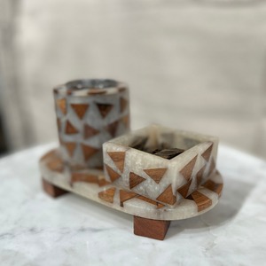Juego de Quemadores de Incienso de Resina y Madera, Porta Incienso Hecho a Mano con Caja de Almacenamiento, Decoración Triangular de Madera para Rituales en el Hogar - Product Image 3