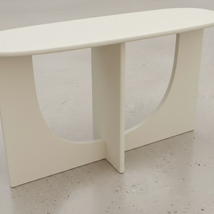 CONSOLE TABLE SIDE TABLE with Durable Rubber Wood MDF Oak Veneer for Dining Room & Restaurant Home Decoration Beige Color - Product Image 6