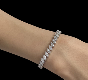 RAMDUT IMPEX Sterling Silver Moissanite Tennis Bracelet Marquise Cut Sparkling GRA Certified Elegant Fine Jewelry <b>Gift</b> for Wife - Product Image 3