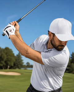 Gant de golf en cuir véritable de haute qualité, aspect cuir blanc, panneaux noirs, design respirant pour une meilleure adhérence, fermeture auto-agrippante, unisexe - Product Image 6