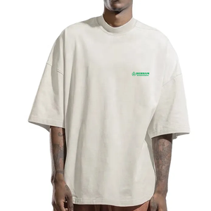 Camiseta de Manga Corta para Hombre, Estilo Urbano, Talla Grande, Cuello Redondo, 100% Algodón, 300 Gramos, Transpirable, Tejido Ecológico, con Letras - Product Image 5