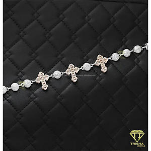 Luxury Cross <b>Infinity</b> Link Tennis <b>Bracelet</b> Shaped Lab Grown Diamonds Iced 925 Sterling Silver Classic Religious Party Fashion - Product Image 3