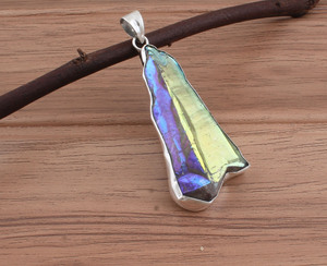 Collier en argent sterling 925 plaqué platine vintage avec zircon druzy jaune naturel, pierre précieuse de guérison, vente en gros - Product Image 3