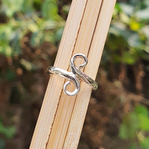 <b>Adjustable</b> 925 <b>Sterling</b> <b>Silver</b> Swirl <b>Ring</b> Elegant Spiral Jewelry with Moissanite Stone for Christmas Gifts Parties Wholesale - Product Image 1