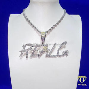 Collar con Colgante Personalizado 'KAISON', Cadena de Lujo con Letras en Relieve y Circonita Cúbica, Accesorios de Joyería Hip Hop - Product Image 4