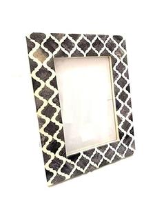 SOFIYA CRAFT - Marco de Fotos Rectangular Vertical Hecho a Mano con Incrustaciones de Hueso en Blanco y Negro Moderno para Mesa - Product Image 6
