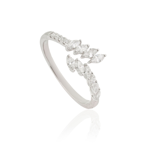 Anillo de Compromiso de Diamantes Reales de Alta Calidad, Diseño Único, Oro Blanco Puro de 14K, Precio de Fábrica al por Mayor, Regalo de Aniversario - Product Image 3