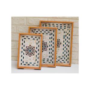 Bandeja Decorativa de Madera y Nácar de Diseño para Decoración de Hogar de Lujo, Regalo de Boda y Presentación de Comidas - Product Image 1