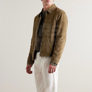 Streetwear Mens <b>Suede</b> Leather <b>Jacket</b> Premium Soft Finish Slim Fit Classic Casual Fashion Wear - Product Image 2