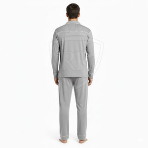 Ensemble de nuit pour homme en tissu doux, respirant, décontracté, 100% soie, manches longues, pour un confort relaxant - Product Image 6