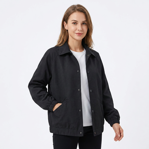 <b>Men's</b> Loose Fit Shirt <b>Jacket</b> Solid Black Turn-down Collar Regular Sleeve Casual Autumn Wear Single Breasted Design - Product Image 5