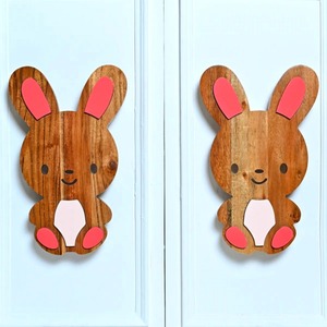 Tirador de Puerta de Madera de Acacia Hecho a Mano, Diseño Moderno de Conejo para Habitación Infantil, Tirador de Cajón Decorativo de Estilo Rústico, Fácil Instalación - Product Image 5