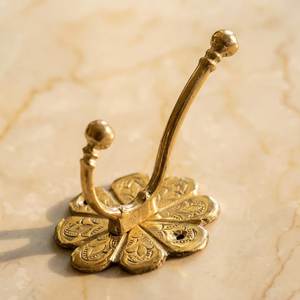 Antique Brass Wall Hooks Decorative Entryway Organizer Handmade Storage Solution For Modern <b>Rustic</b> Home Interiors - Product Image 3