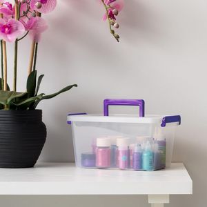 Bacs de rangement en plastique avec couvercles, lot de 6, 5 Qt. Petit sac de rangement pour fournitures artistiques et de bureau - Product Image 3