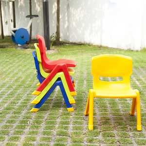 Red Plastic School <b>Chair</b> for Children Durable Lightweight <b>Stackable</b> Outdoor Minimalist Design Tapered Legs Solid Back Commercial - Product Image 6