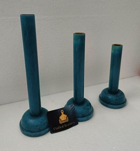 Support de bougie en résine bleue de qualité durable, forme cylindrique, lanterne décorative et pot à bougie pour la décoration intérieure - Product Image 3