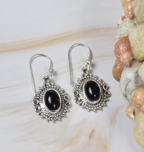 Wholesale Natural <b>Black</b> Onyx <b>Earrings</b> 925 Sterling Silver Handmade <b>Black</b> Onyx Drop <b>Dangle</b> <b>Earrings</b> Vintage Boho Gemstone Fine - Product Image 2