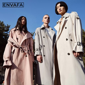 Veste coupe-vent personnalisée en gros, nouvelle collection, avec boucle, style trench-coat britannique classique, mi-longue, décontractée, pour hommes et femmes, début du printemps - Product Image 6