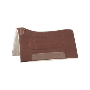 White Quilted Horse Saddle Pad With Sheepskin Trim <b>Equestrian</b> Riding Gear - Product Image 4