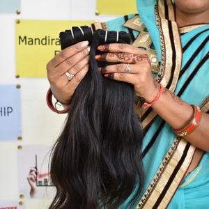 100% Natural Remy Virgin Kinky Black Color Straight Bundles South Indian Temple Extensiones de cabello humano Venta al por mayor Cabello humano - Product Image 1