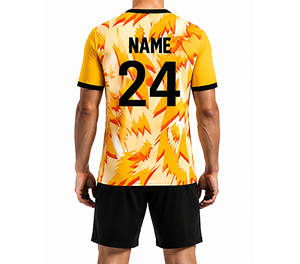 Ensemble d'uniformes de football rétro classiques unisexes personnalisés, tissu respirant en spandex/polyester à séchage rapide, motif géométrique, col rond, personnalisable - Product Image 3